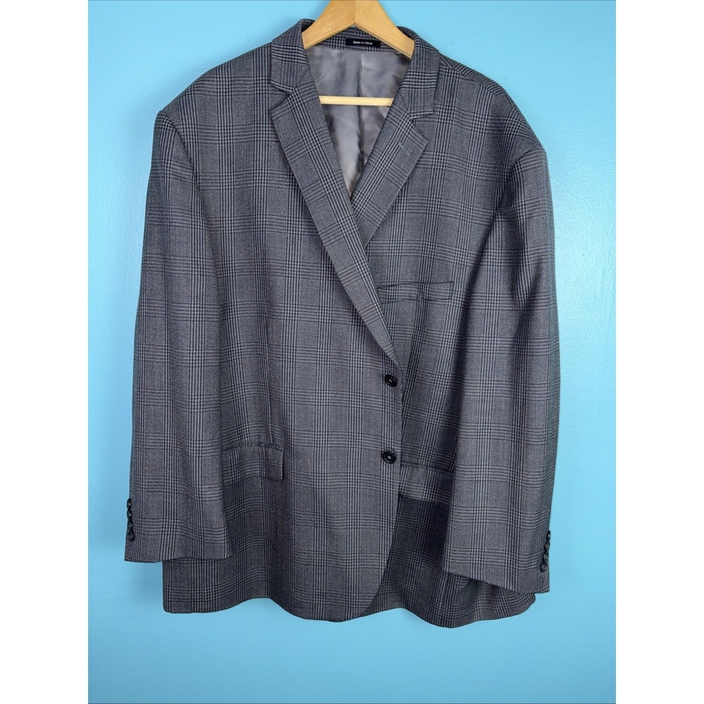 Pronto Uomo Platinum Blazer Mens 58R Gray Wool 2 Button Classic Dress Jacket